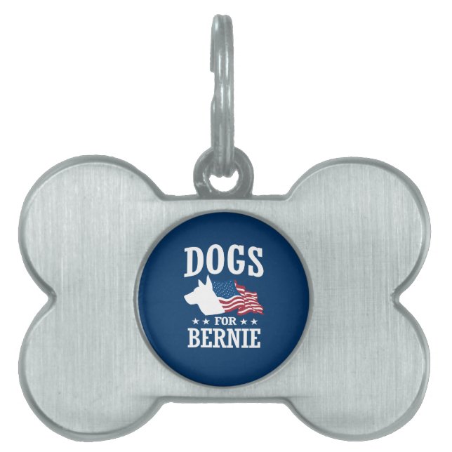DOGS FOR BERNIE SANDERS PET NAME TAG (Front)