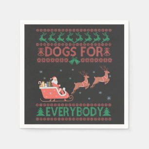 Dogs For Everybody Funny Ugly Christmas Sweater Napkins