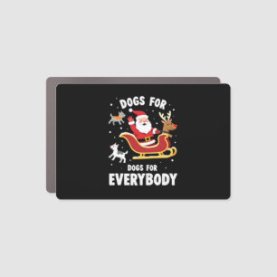 Dogs For Everybody Santa Funny Christmas Xmas (1) Car Magnet
