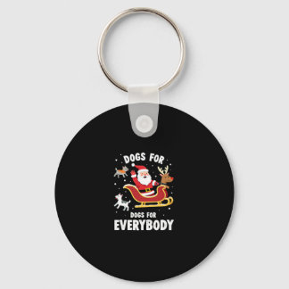 Dogs For Everybody Santa Funny Christmas Xmas (1) Keychain