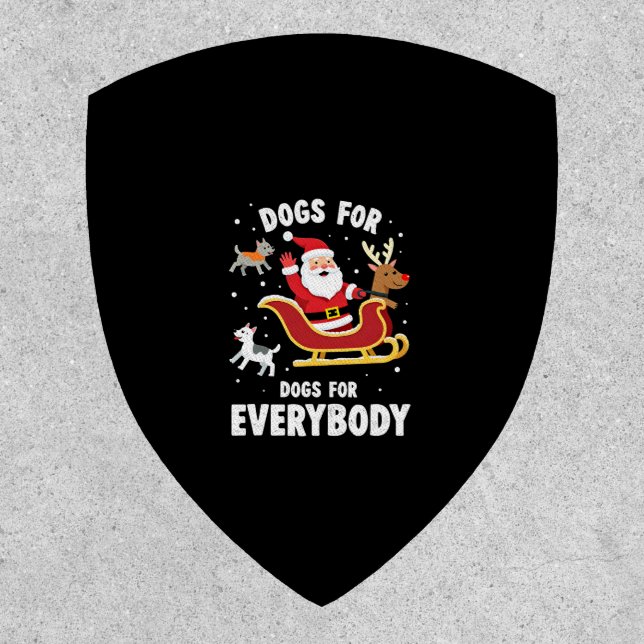 Dogs For Everybody Santa Funny Christmas Xmas (1) Patch (Front)