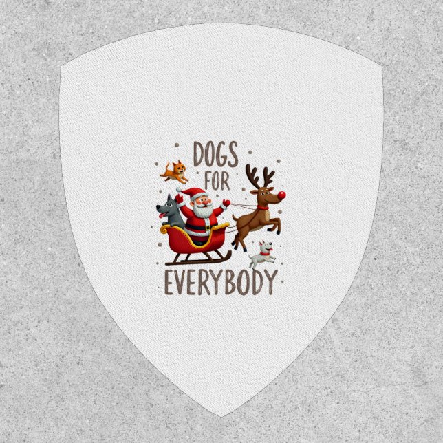 Dogs For Everybody Santa Funny Christmas Xmas (1) Patch (Front)