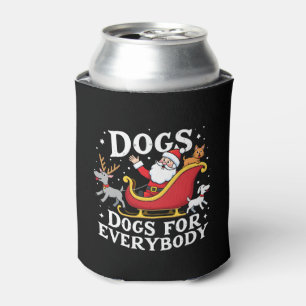 Dogs For Everybody Santa Funny Christmas Xmas (2) Can Cooler