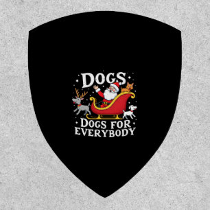 Dogs For Everybody Santa Funny Christmas Xmas (2) Patch