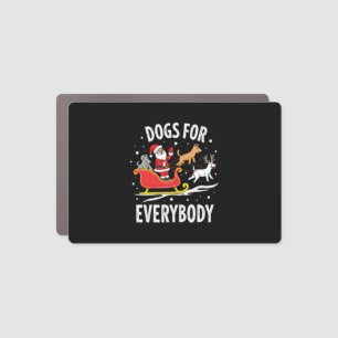 Dogs For Everybody Santa Funny Christmas Xmas (3) Car Magnet
