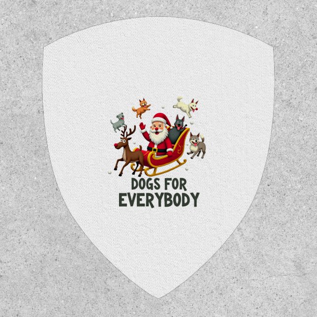 Dogs For Everybody Santa Funny Christmas Xmas (3) Patch (Front)