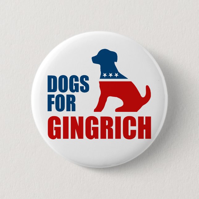 DOGS FOR GINGRICH PINBACK BUTTON (Front)
