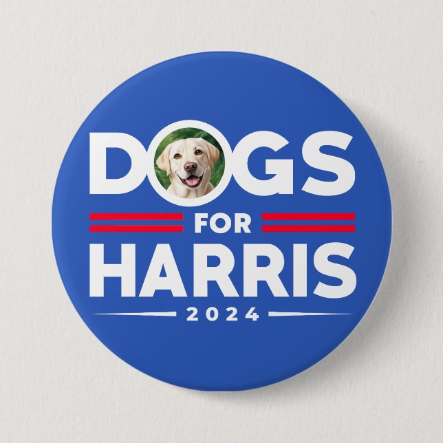 Dogs for Harris 2024 custom Personalized dog photo Button (Front)