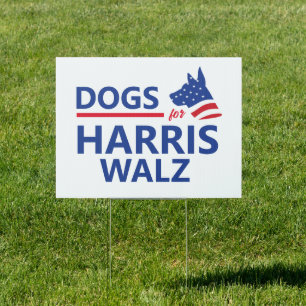 Dogs for Harris Walz Sign