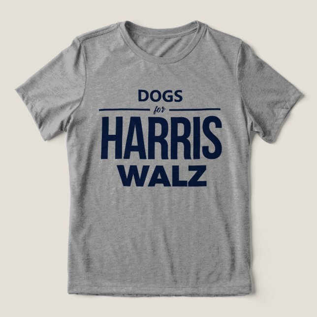 Dogs for Harris Walz Tri-Blend Shirt (Design Front)