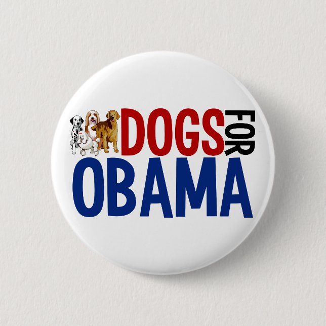 Dogs for Obama Pinback Button (Front)
