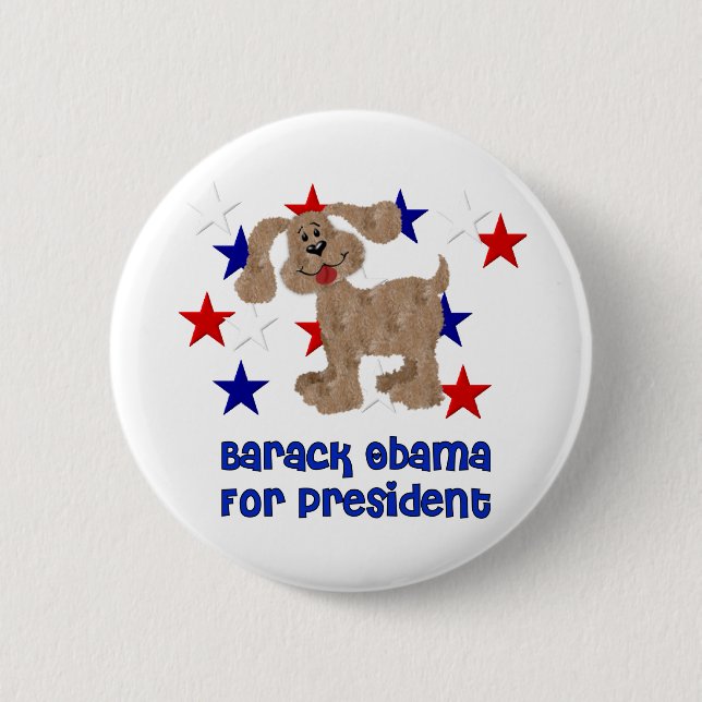 Dogs For Obama Pinback Button (Front)