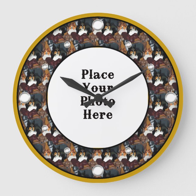 Dogs Frame Your Photo Wall Clock (Front)