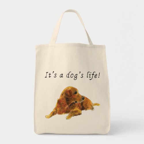 Dogs Funny Slogan Golden Retriever Illustration Tote Bag