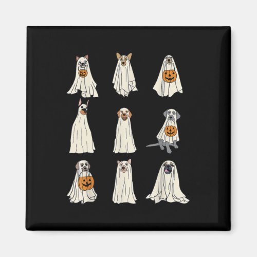 Dogs Ghost Cute Dogs Dressed As Ghost Funny Hallow Magnet
