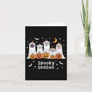 Dogs Ghosts Cute Dogs Dressed As Ghost Funny Hallo Card