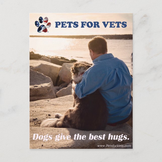 Dogs give the best hugs. postcard (Front)