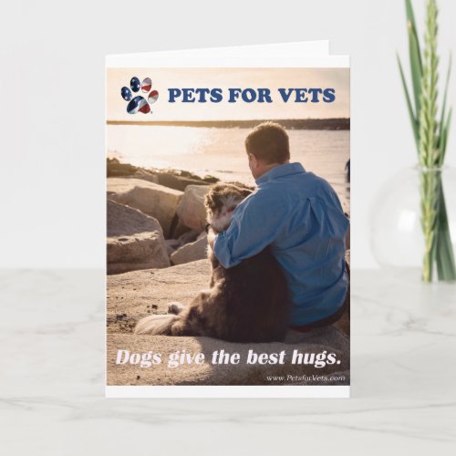 Dogs give the best hugs thank you card