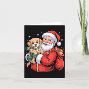 Dogs Golden Retriever Puppy Santa Christmas Funny Card