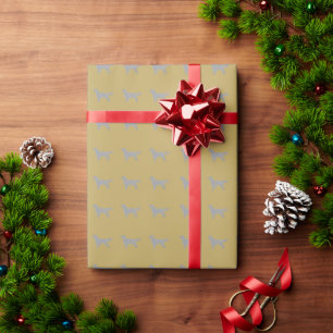 Dogs Golden retriever with Silver glitter Wrapping Paper