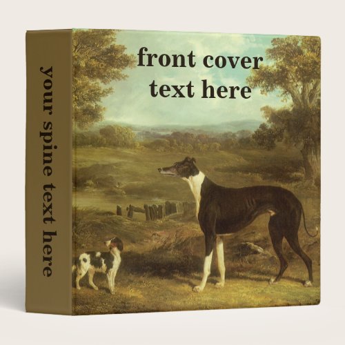 Dogs, Greyhound and Spaniel, Doctor Fop by Herring 3 Ring Binder