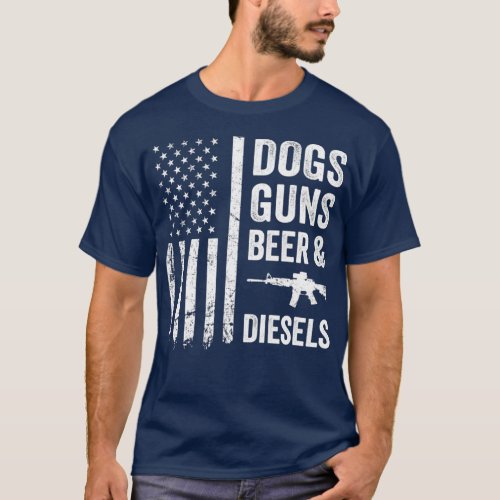 DOGS GUNS BEER  DIESELS  Diesel Truck Mechanic T_Shirt