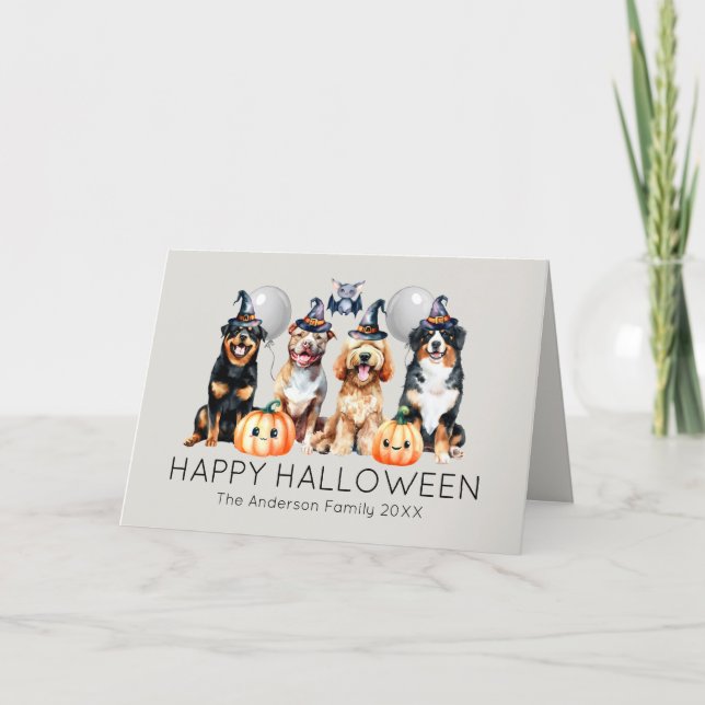 Dogs Happy Halloween Holiday Card (Front)