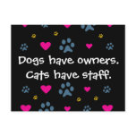 Dogs Have Owners-Cats Have Staff Postcard