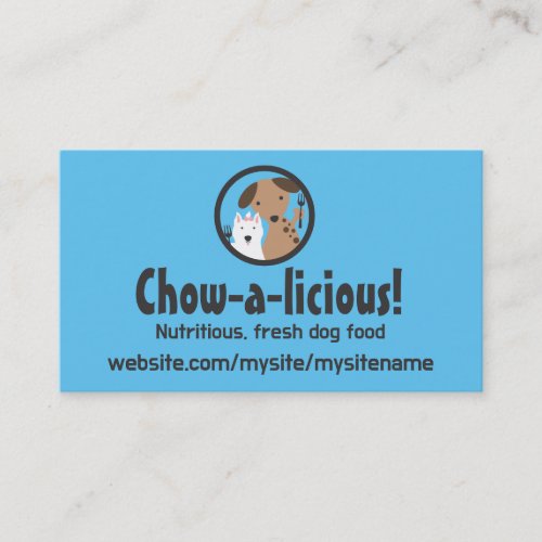 dogs homemade pet food chef business cards