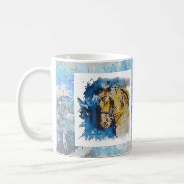 Dogs: "Horse" paint with blue spots Coffee Mug (Left)