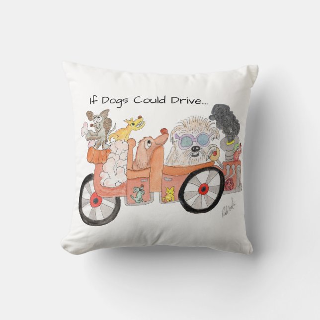 Dogs Ideal Car Throw Pillow (Front)