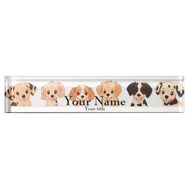 dogs in a row desk name plate (Front)