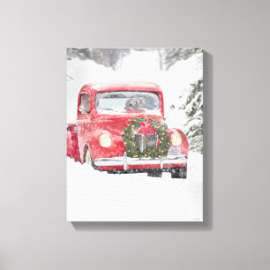 Dogs in a Truck Canvas Print