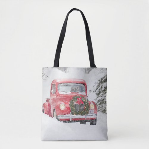 Dogs in a Truck Tote Bag