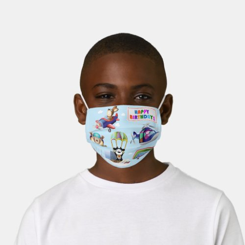 Dogs In Aviation Happy Birthday Kids Cloth Face Mask