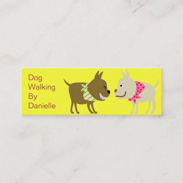 Dogs in Bandana- Pet Care Business Mini Business Card (Front)