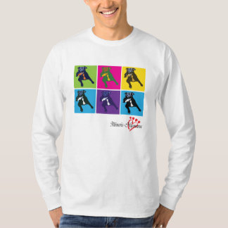 Dogs in Blocks of Color on a Light Colored T-shirt