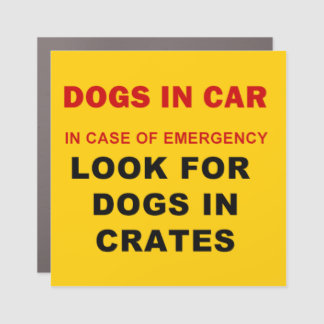 Dogs In Car Square 3" x 3" Magnet
