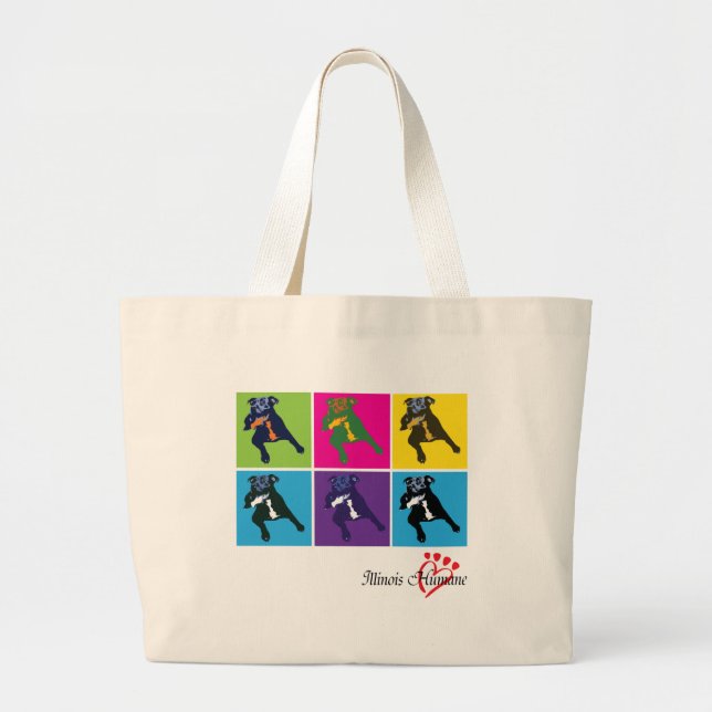 Dogs in Colorful Blocks Tote (Front)