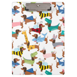 Dogs In Disguise Halloween Costume Dachshunds  Clipboard