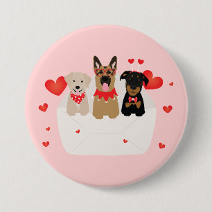 Dogs In Envelope Love Button