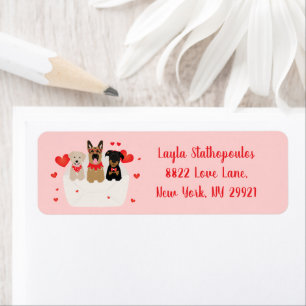 Dogs In Envelope Love Label
