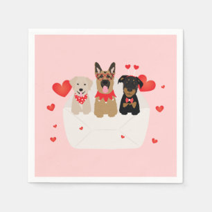 Dogs In Envelope Love Napkins