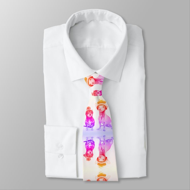 Dogs in glasses neck tie (Tied)
