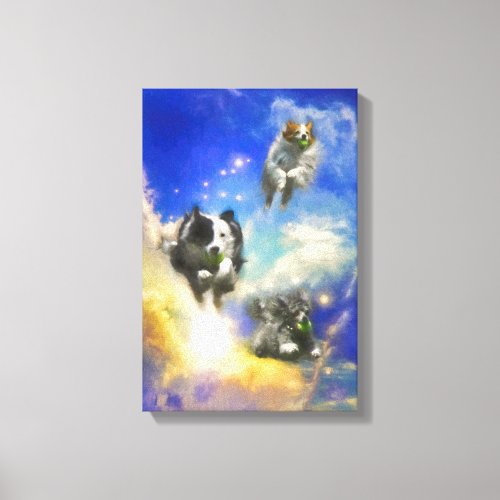 DOGS IN HEAVEN BALL PATROL CANVAS PRINT