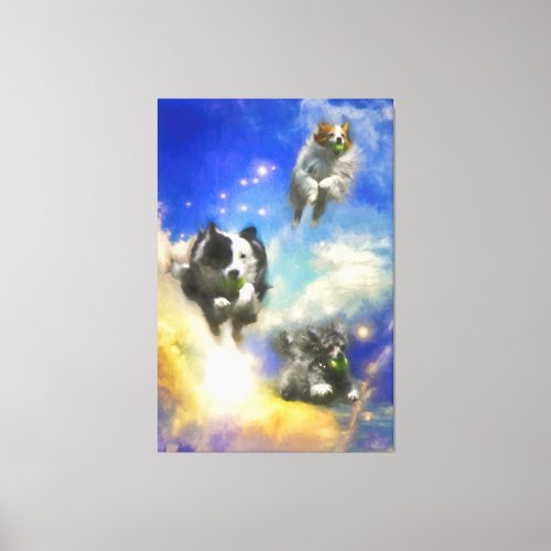 DOGS IN HEAVEN BALL PATROL CANVAS PRINT