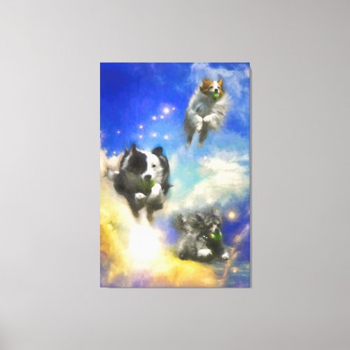 DOGS IN HEAVEN BALL PATROL CANVAS PRINT