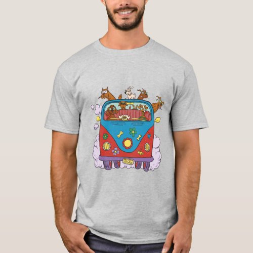 Dogs In Hippie Van   T_Shirt