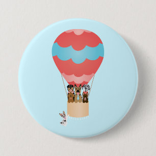 Dogs In Hot Air Balloon Button