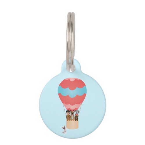 Dogs In Hot Air Balloon Pet ID Tag